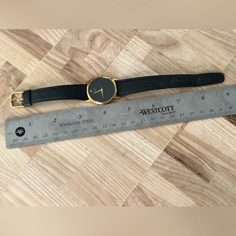 Citizen Gold Case Black Dial Men's Quartz Watch